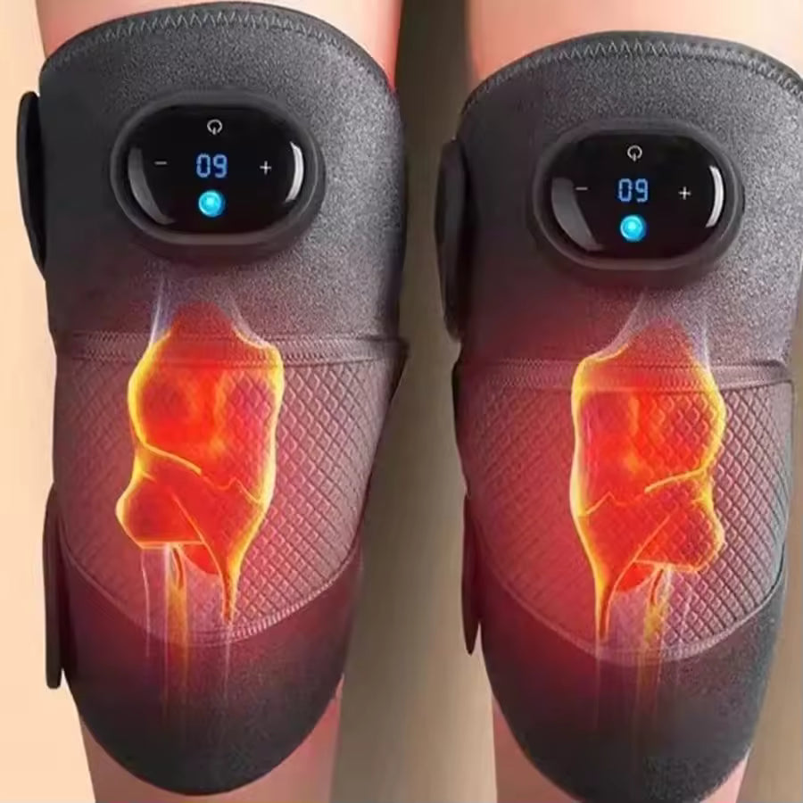 Heated And Vibrating Knee Massage Pad With Adjustable Multi-Level