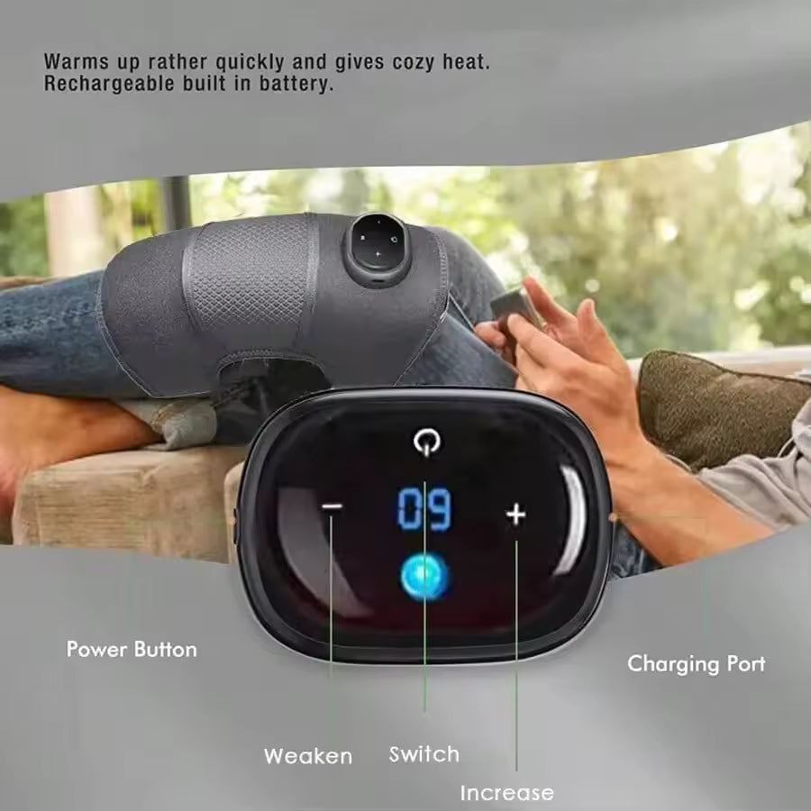 Heated And Vibrating Knee Massage Pad With Adjustable Multi-Level